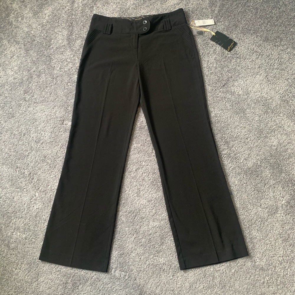 Black wide leg dress pants.